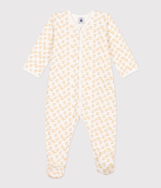 Pyjama bébé fleurs en tubique blanc MARSHMALLOW/blanc MULTICO