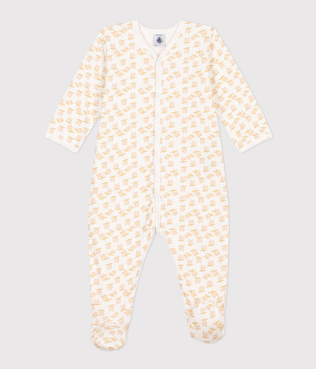 Babypyjama in tubic met bloemenprint wit/multicouleur