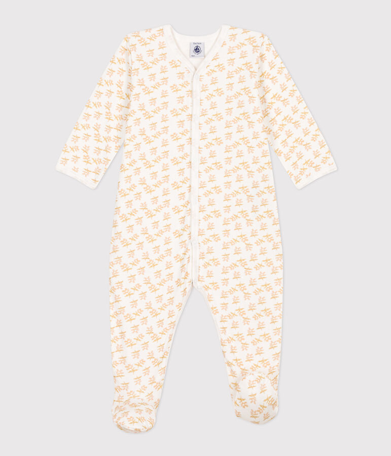 Babypyjama in tubic met bloemenprint wit MARSHMALLOW/wit MULTICO
