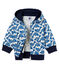 Hoodie met rits in bedrukte jersey voor babyjongens wit MARSHMALLOW/wit MULTICO