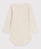 Katoenen body met lange mouwen en Tunesische hals voor baby's beige MONTELIMAR CHINE