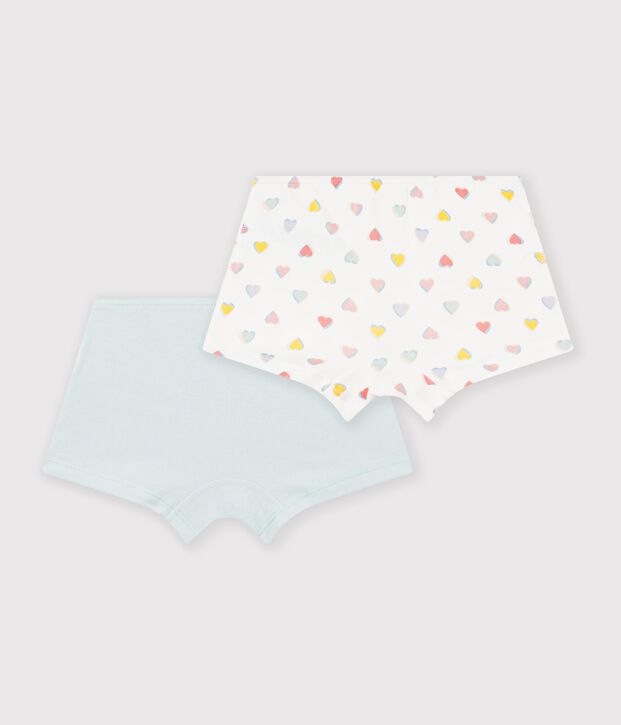 Setje lange katoenen shorty's met hartjes voor kinderen multicouleur