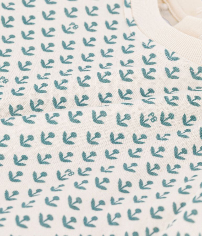 Sweatshirt van tubic voor baby's ecru/groen