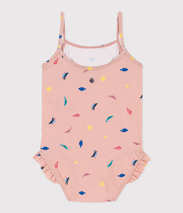 Maillot de bain 1 pi&egrave;ce b&eacute;b&eacute; en mati&egrave;re recycl&eacute;e rose/multicouleur