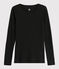 Dames t-shirt van wol en katoen zwart NOIR