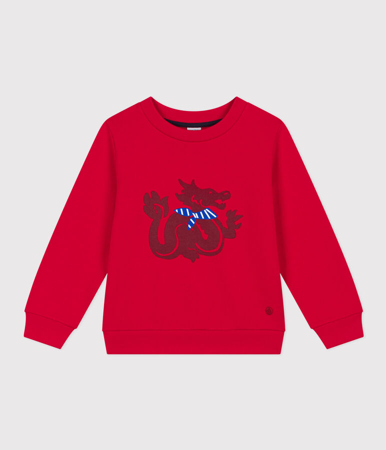Sweater in fleece voor jongens rood CORRIDA