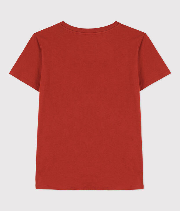 LE DROIT, katoenen T-shirt voor dames met ronde hals rood