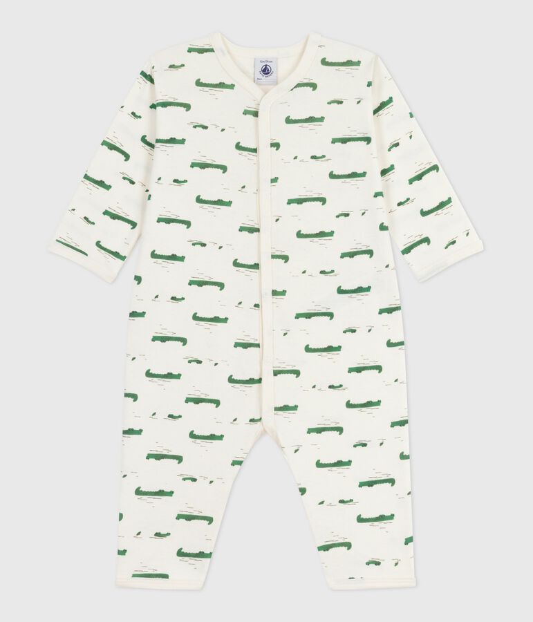 Pyjama b&eacute;b&eacute; sans pieds en coton imprim&eacute; &eacute;cru/multicouleur