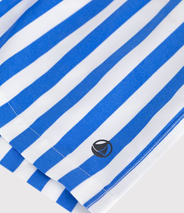 Gestreepte zwemshort voor kinderen blauw/wit