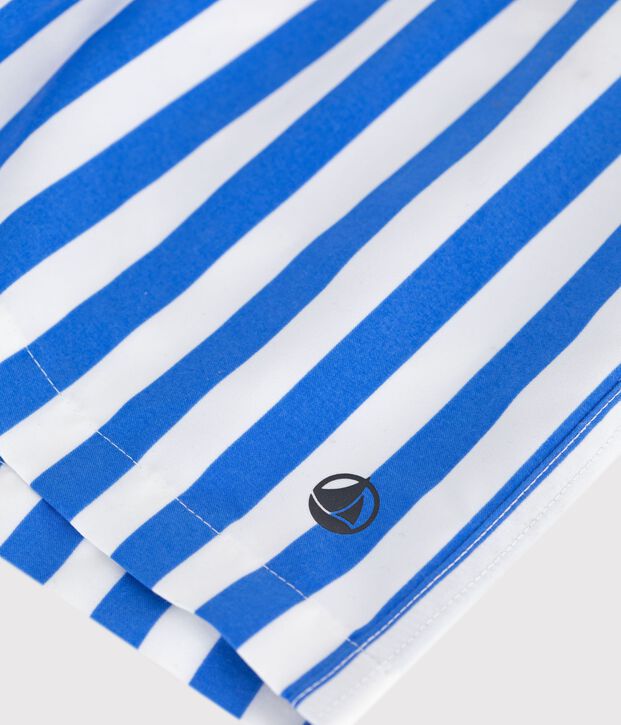 Gestreepte zwemshort voor kinderen blauw/wit