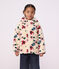 Veste &agrave; capuche enfant en sherpa &agrave; fleurs &eacute;cru/multicouleur