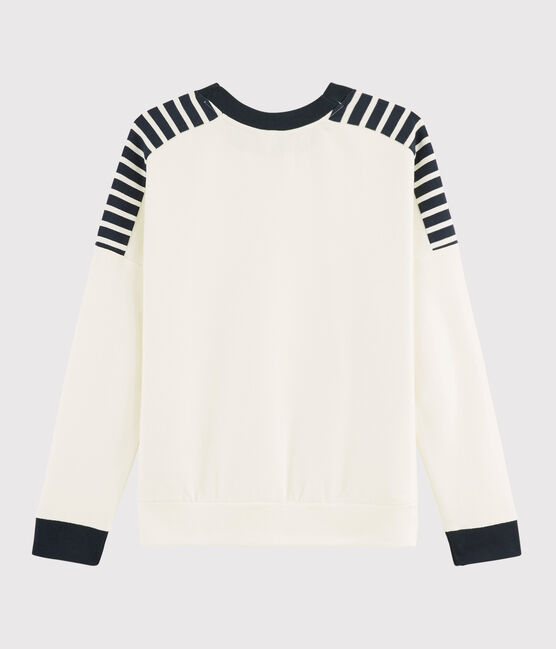 Sweat shirt Femme blanc MARSHMALLOW/bleu SMOKING