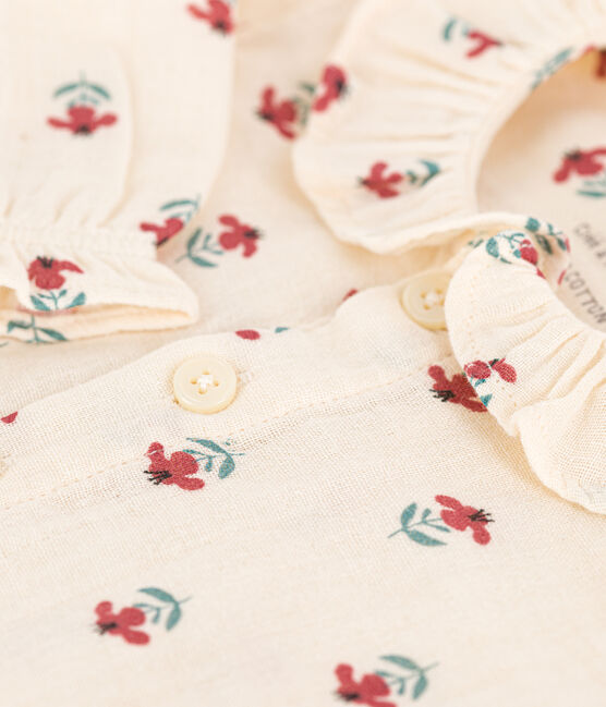 Blouse imprimée en gaze de coton bébé blanc AVALANCHE/ MULTICO