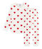 Pyjama coeur petite fille en molleton blanc MARSHMALLOW/rouge TERKUIT