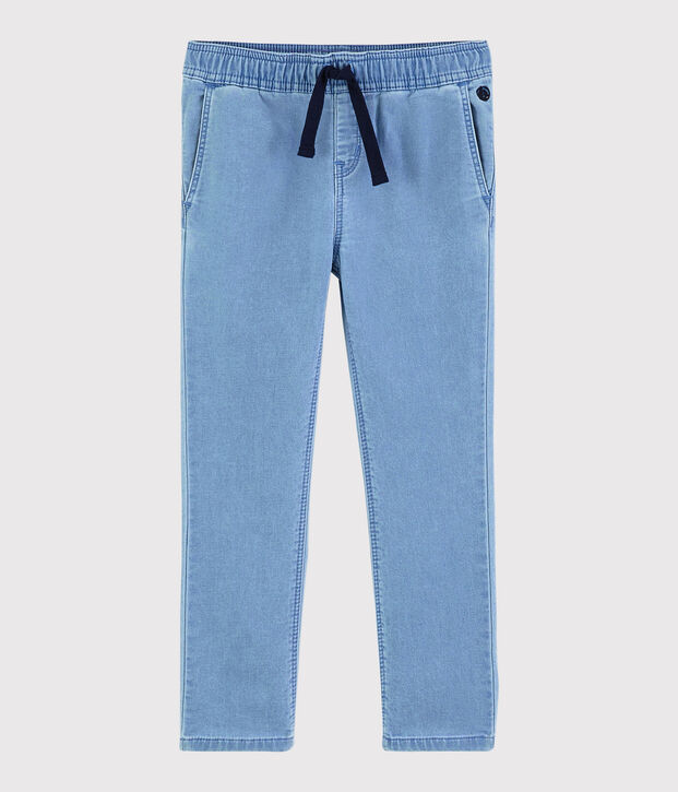 Denim molton broek voor jongens blauw
