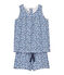 Pyjacourt fille en jersey fin imprimé blanc ECUME/blanc MULTICO