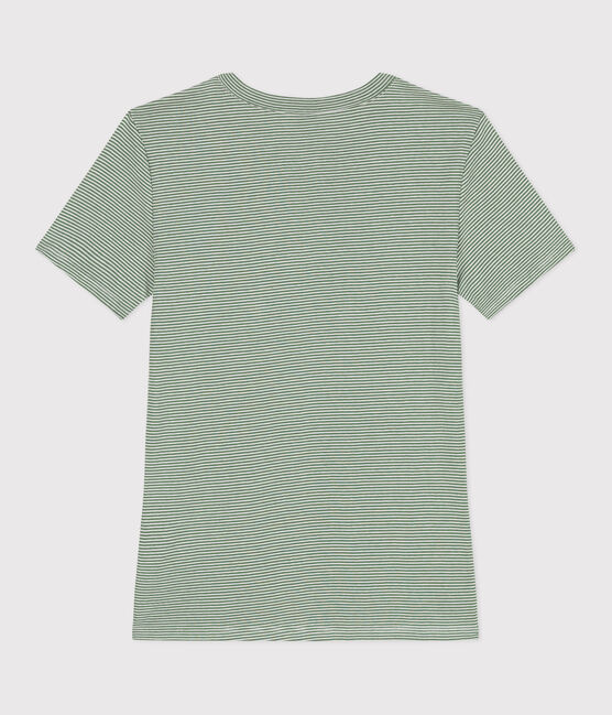 L'Iconique, gestreept katoenen T-shirt voor dames PALMERAIE/ MARSHMALLOW