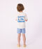 Gestreepte zwemshort voor kinderen blauw/wit