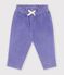 Effen fluwelen babybroekje purper