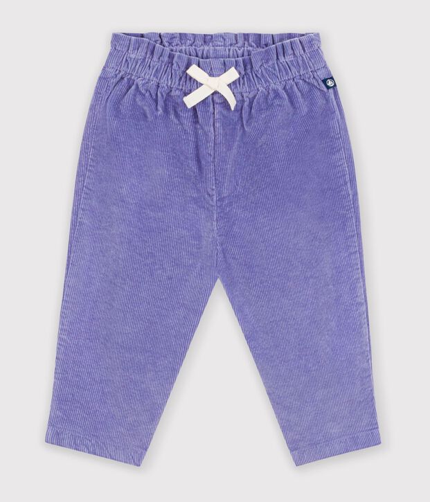Effen fluwelen babybroekje purper