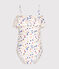 Maillot de bain 1 pièce imprimé enfant fille blanc MARSHMALLOW/blanc MULTICO