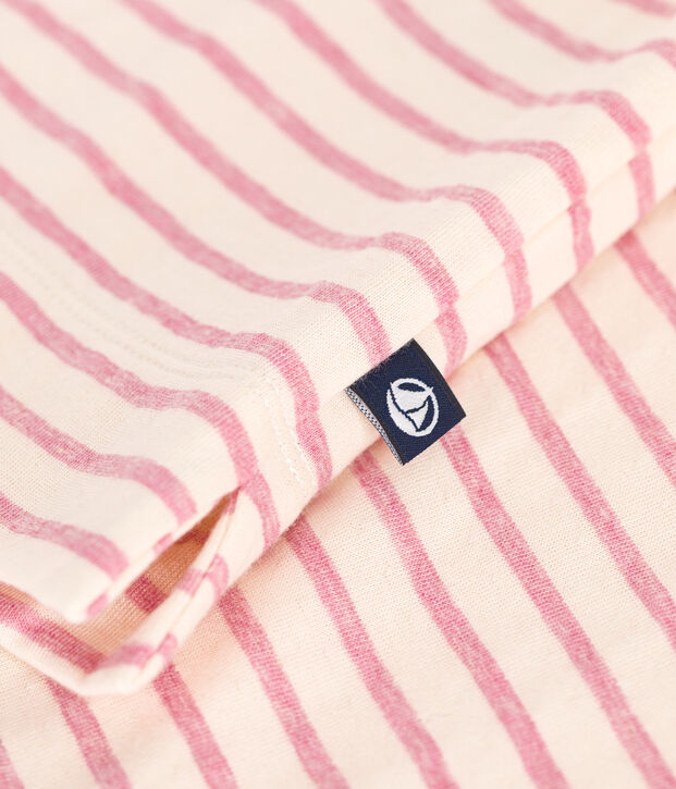 Le Boxy, dames-T-shirt van tubic ecru/roze