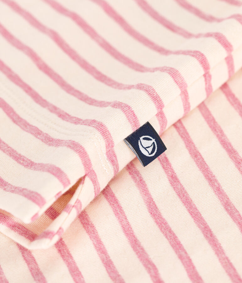 Le Boxy, dames-T-shirt van tubic ecru/roze