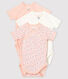 Lot de 3 bodies croisés  manches courtes bébé en coton biologique