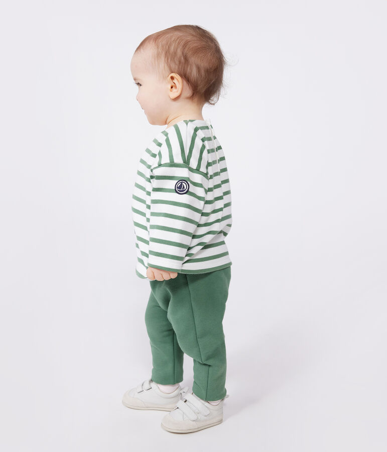 Marini&egrave;re b&eacute;b&eacute; en coton &eacute;pais blanc/vert