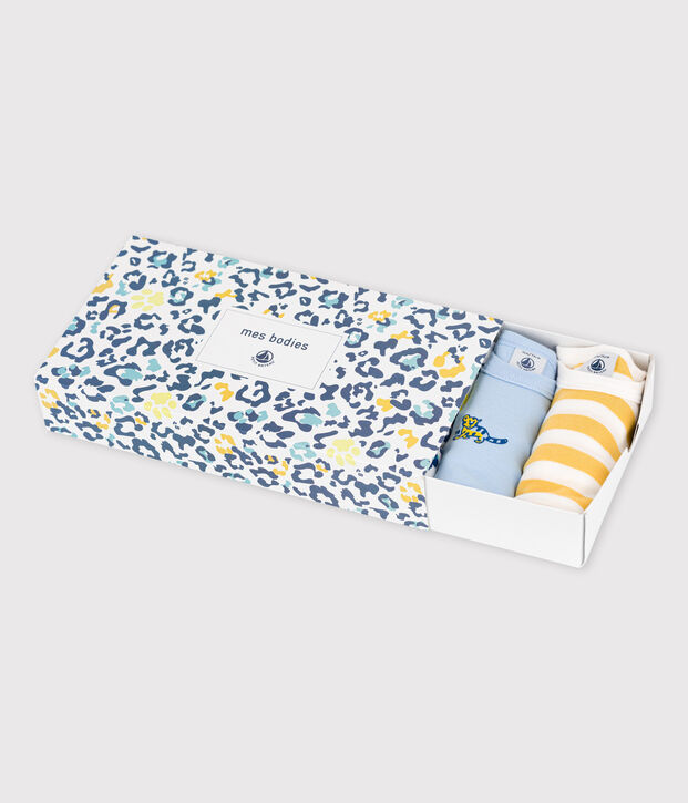 Set van 5 rompers met lange mouwen en panterprint van katoen multicouleur