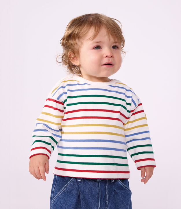Marini&egrave;re b&eacute;b&eacute; en coton blanc/multicouleur