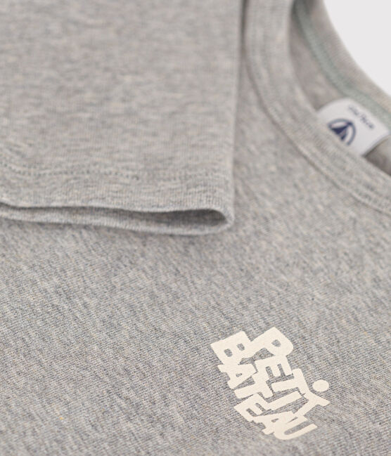 Tee-shirt manches longues en coton bébé gris CHATON CHINE