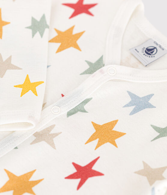 Pyjama sans pieds imprimé en coton bébé blanc MARSHMALLOW/blanc MULTICO