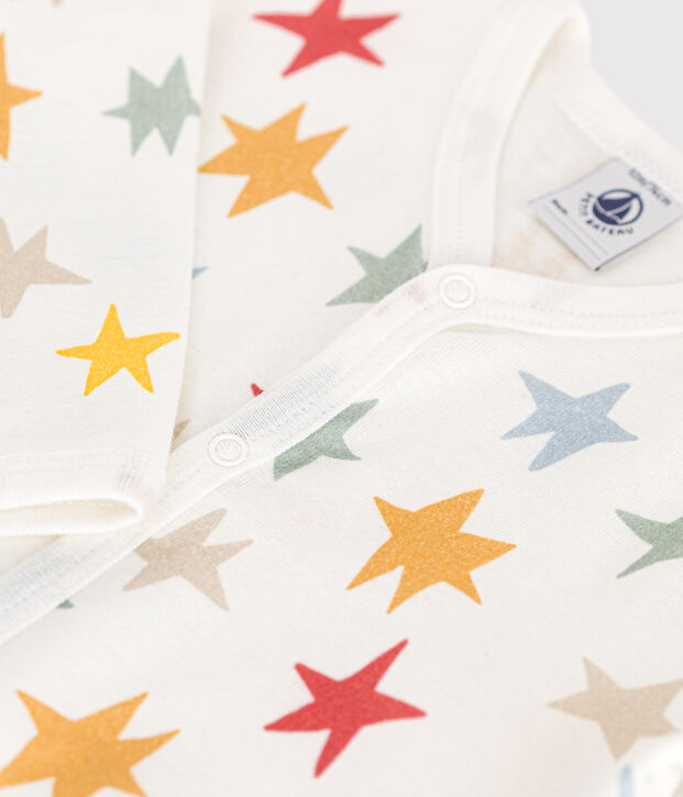 Pyjama sans pieds imprim&eacute; en coton b&eacute;b&eacute; blanc/multicouleur