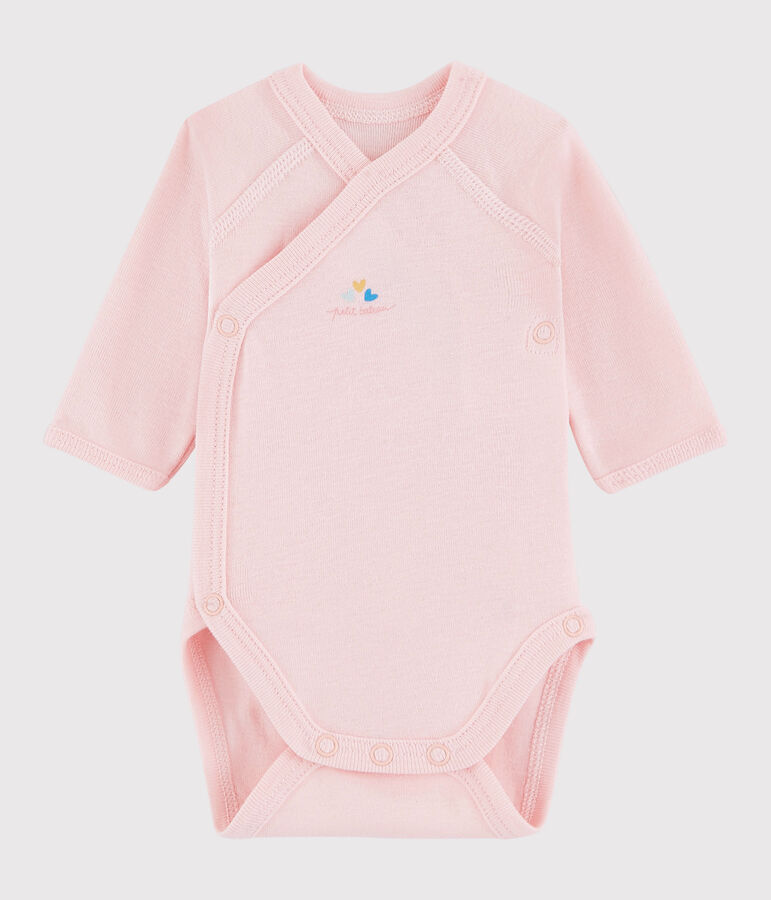 Body crois&eacute; manches longues b&eacute;b&eacute; fille rose MINOIS