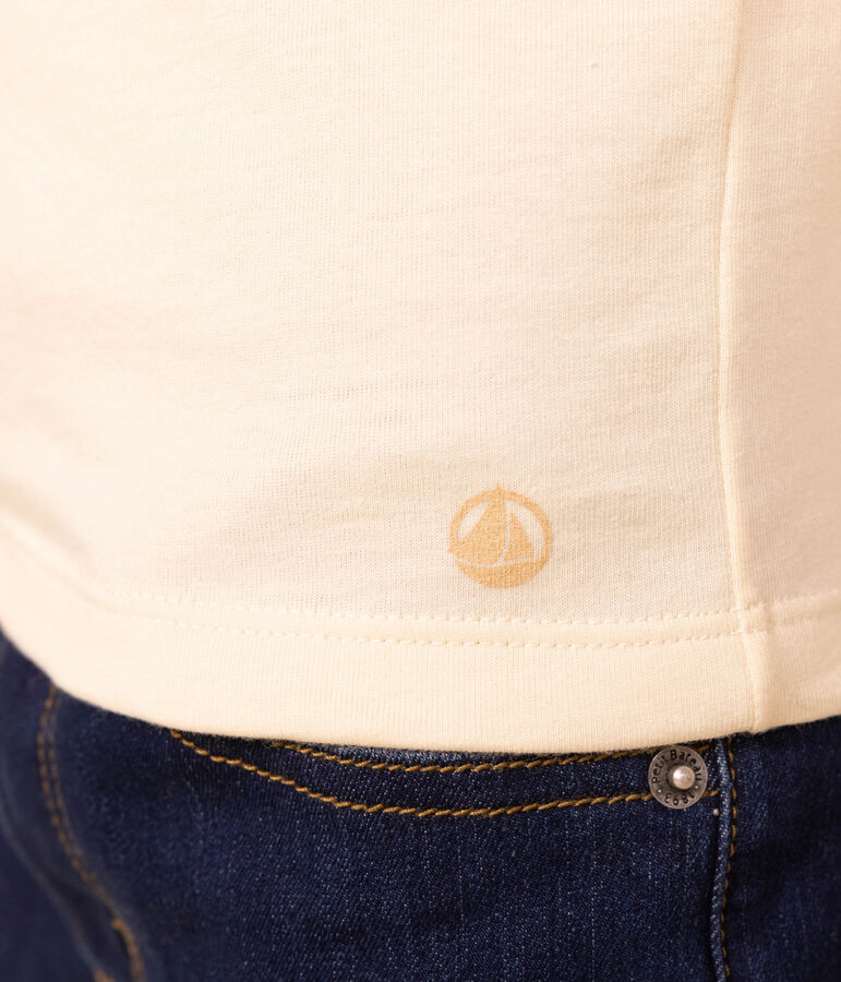 Tee-shirt manches longues en coton enfant fille / gar&ccedil;on &eacute;cru