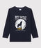 T-shirt met zeefdruk jongens kinderen blauw SMOKING