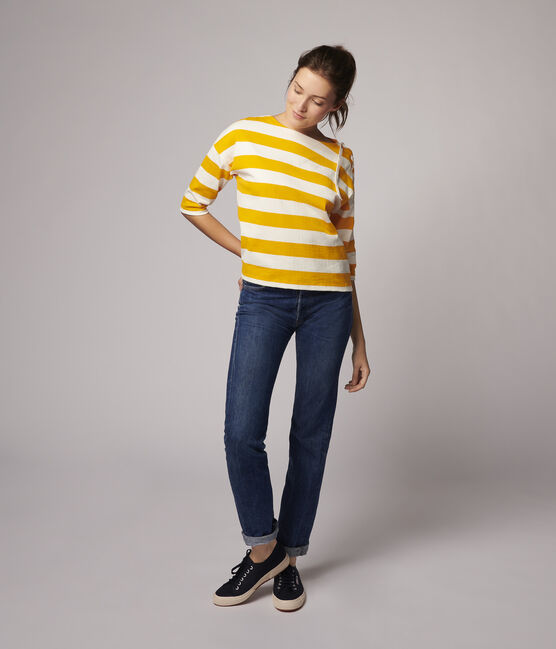 Marinière Dames geel TEHONI/wit MARSHMALLOW