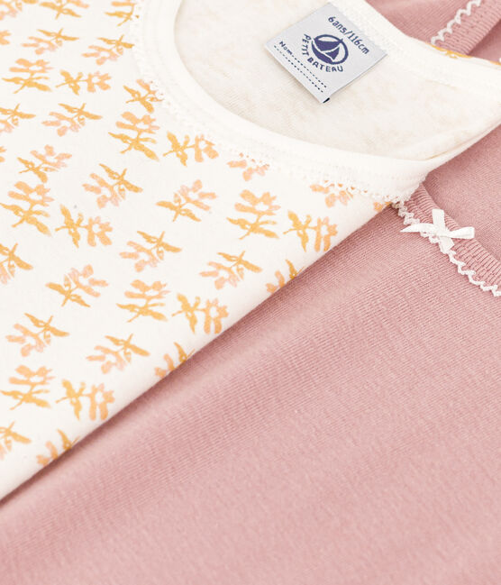 Set van 2 T-shirts met bloemen en korte mouwen voor meisjes in katoen variante 1
