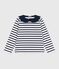 Katoenen marinetruitje voor kinderen wit MARSHMALLOW/blauw SMOKING