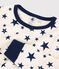 Pyjama étoiles en coton enfant blanc MARSHMALLOW/bleu MEDIEVAL