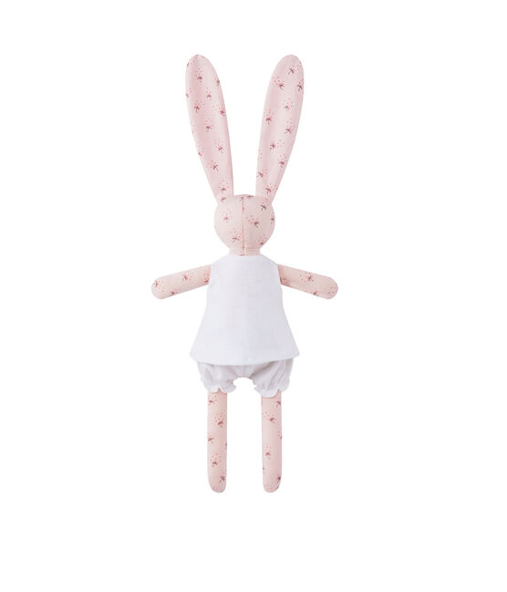 Doudou lapin imprimé rose VIENNE/blanc MULTICO