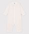 Pyjama b&eacute;b&eacute; en coton sans pieds avec col imprim&eacute; &agrave; fleurs blanc/multicouleur
