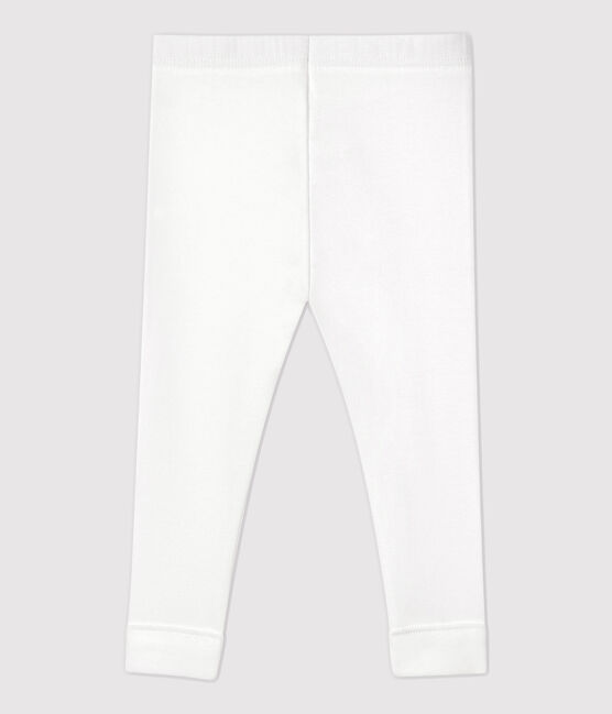 Katoenen legging voor baby's wit MARSHMALLOW