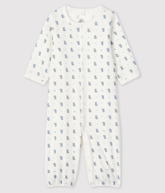 Combisac à imprimé koala bébé garçon en côte blanc MARSHMALLOW/blanc MULTICO