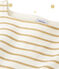 Robe fille bi-matière à rayures brillantes beige COQUILLE/jaune LUREX DORE