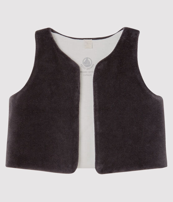 Gilet sans manches bébé en velours gris CAPECOD
