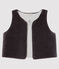 Gilet sans manches bébé en velours gris CAPECOD