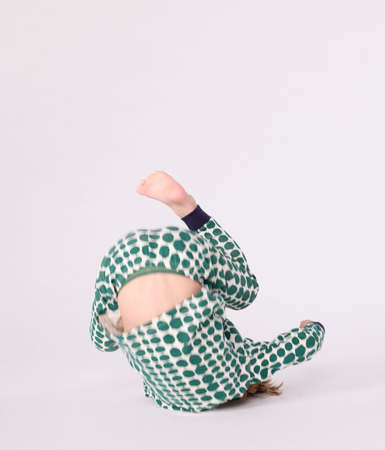 Pyjama déguisement enfant en coton imprimé croco vert MILK/ EVERGREEN