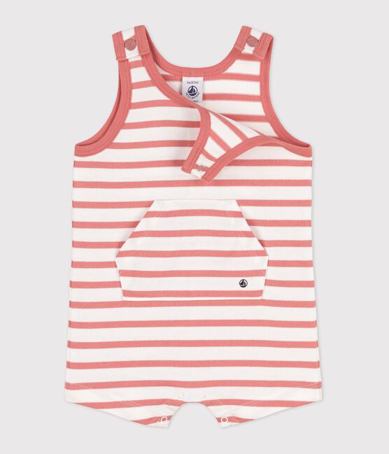 Kort pakje in dikke jerseystof voor baby's wit MARSHMALLOW/ PAPAYE